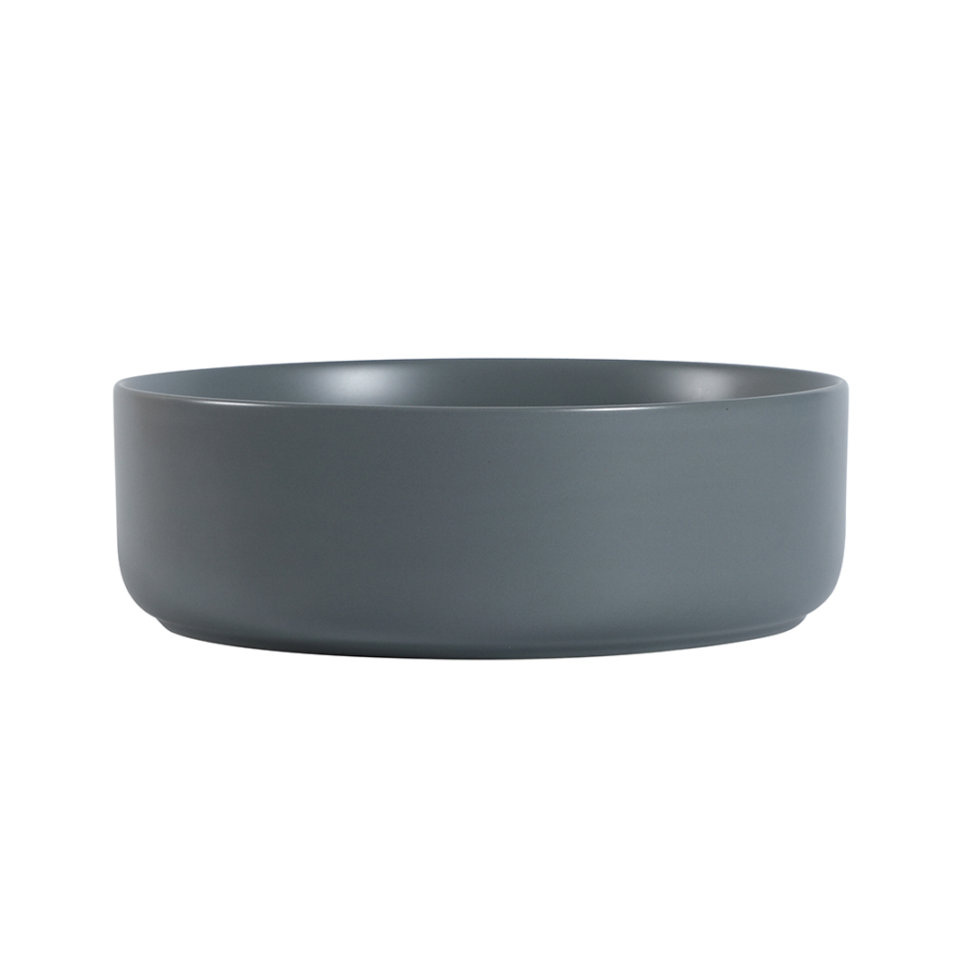 Zumi Beta Basin 355X355X120Mm Matte Grey With 40Mm Matte Grey Pop Up Waste & Adaptor