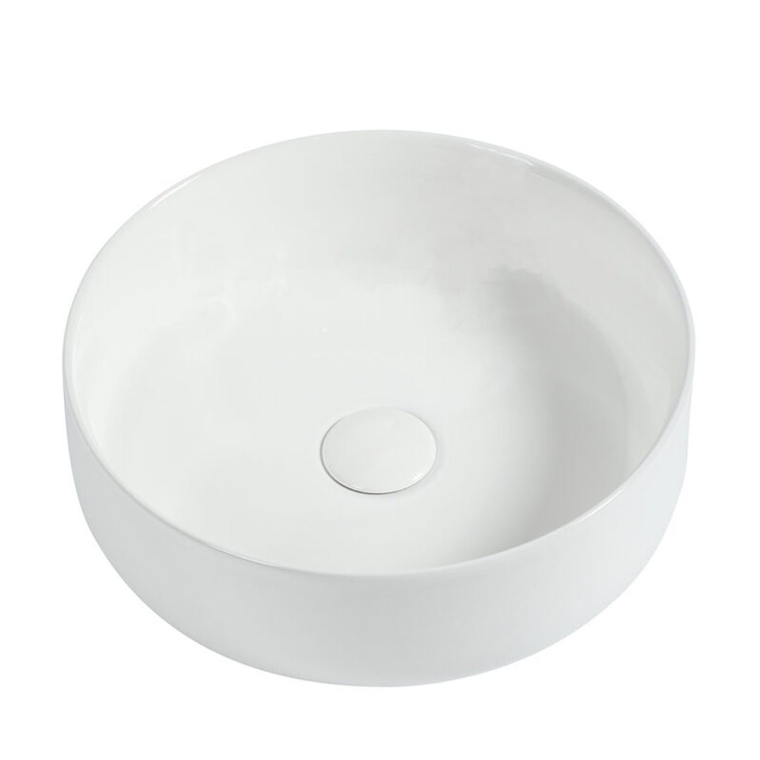 Zumi Beta Basin 355X355X120Mm Matte White With 40 Mm Matte White Pop Up Waste & Adaptor