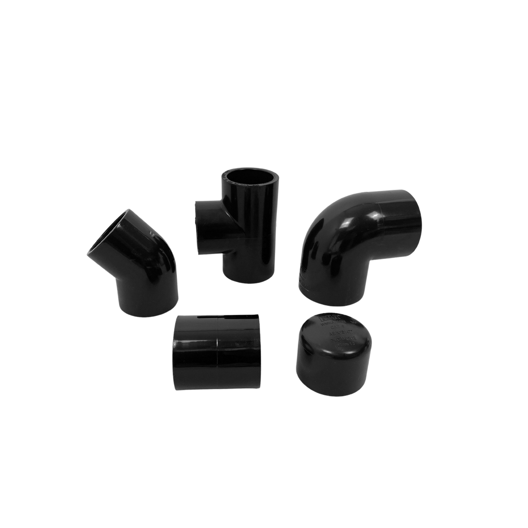 Pvc Black Pressure Tees 40Mm X 40Mm Cat 19 (Eq) (Solar)