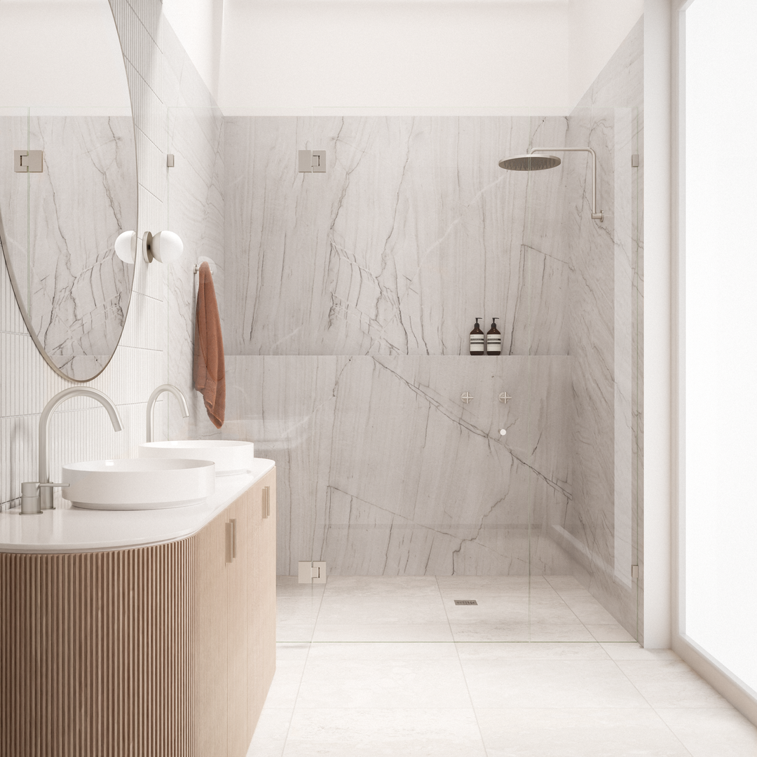 Meir High Rise Shower Arm Brushed Nickel