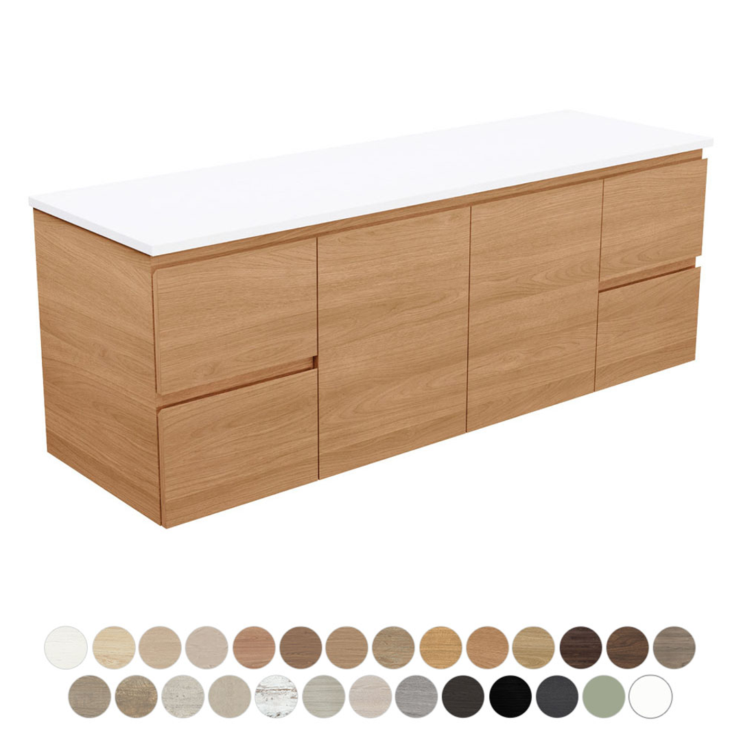 FIENZA CARMEN 1500 SGL WALL HUNG VANITY 2D/4DR STANDARD STONE BASIN NOT INC