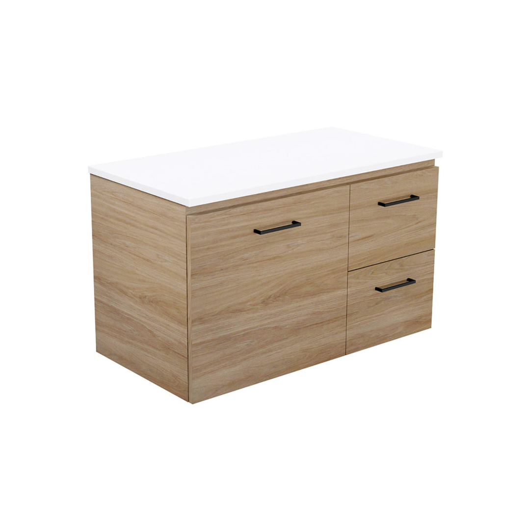 Fienza Carmen 900 All Drawer Wall Hung Vanity Satori Concrete