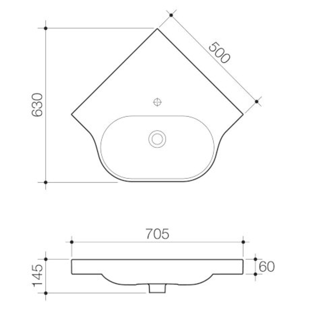 Caroma Opal Sole Corner Wall Basin
