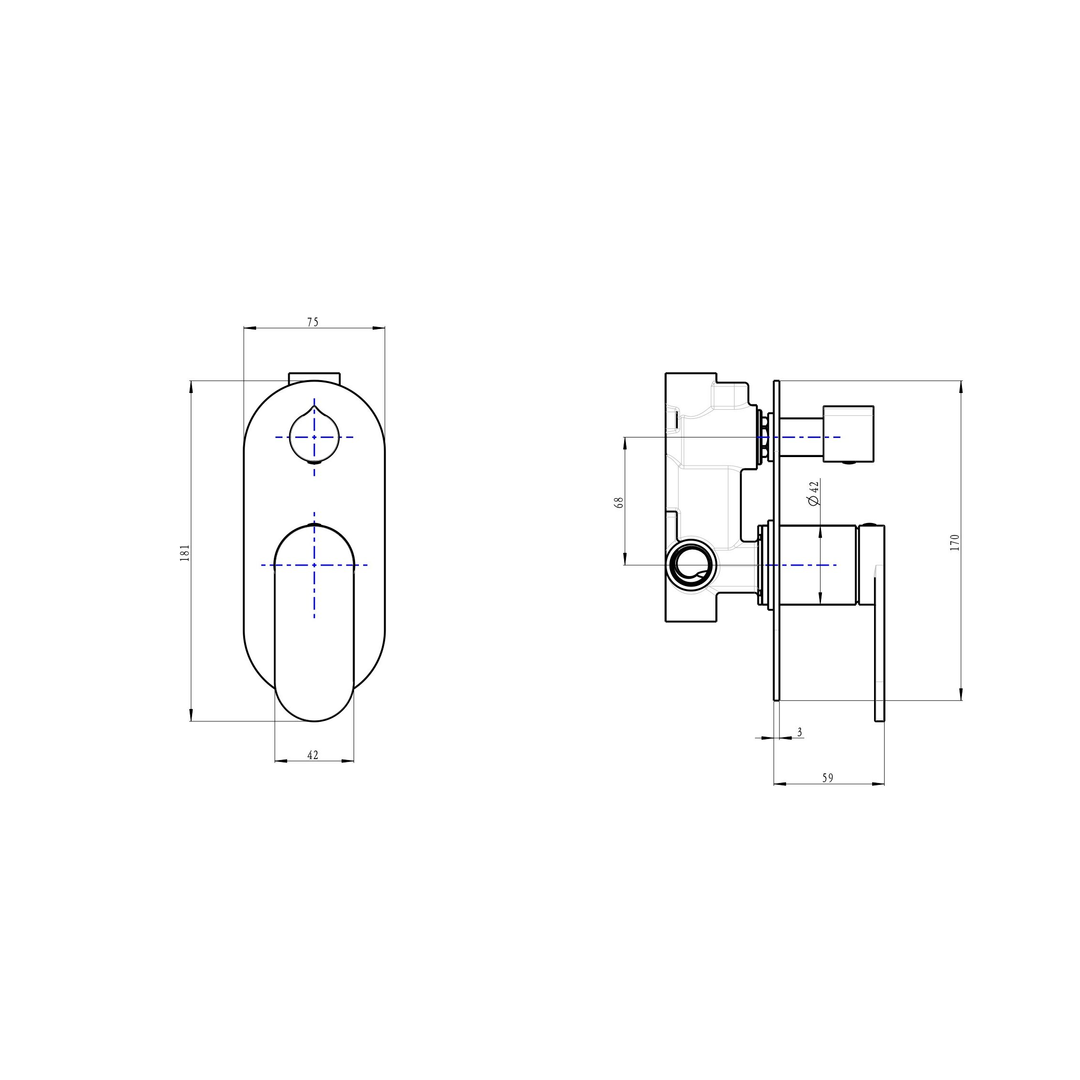 Linsol Capo 1-Plate Wall Mixer With Divertor - Chrome