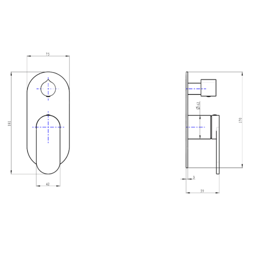 Linsol Capo 1-Plate Wall Mixer With Divertor Trim Kit - Brushed Nickel