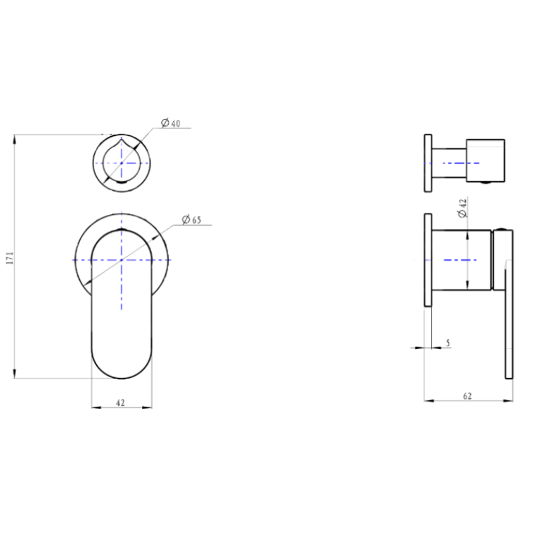 Linsol Capo 2-Plate Wall Mixer With Divertor Trim Kit - Brushed Nickel