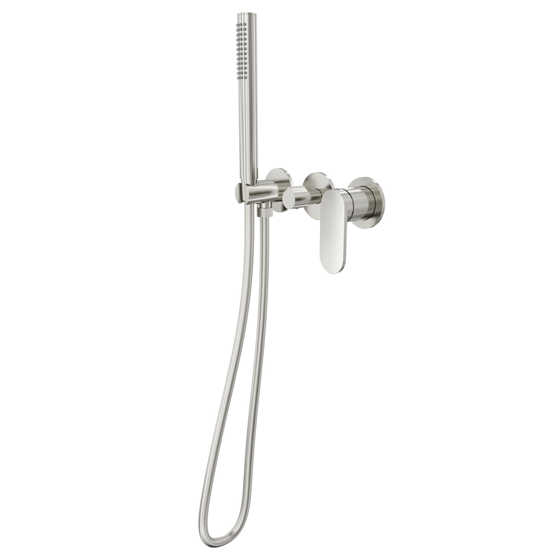 Linsol Capo 3-Plate Wall Mixer With Hand Shower Trim Kit - Brushed Nickel