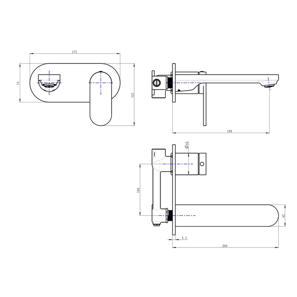 Linsol Capo 1-Plate Wall Basin Or Bath Mixer - Brushed Nickel