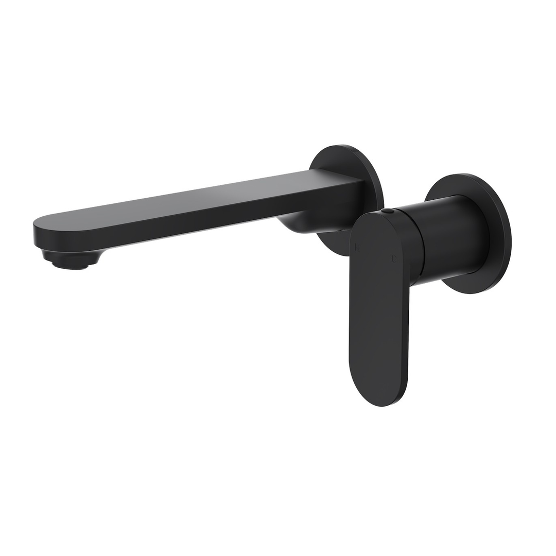 Linsol Capo 2-Plate Wall Basin or Bath Mixer Trim Kit - Matte Black