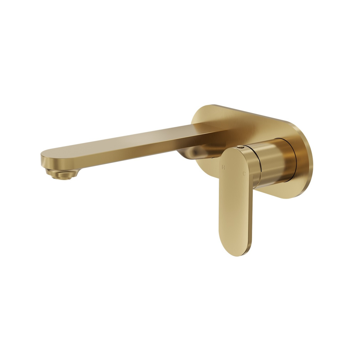 Capo 1-Plate Wall Basin or Bath Mixer Trim Kit - Brushed Brass