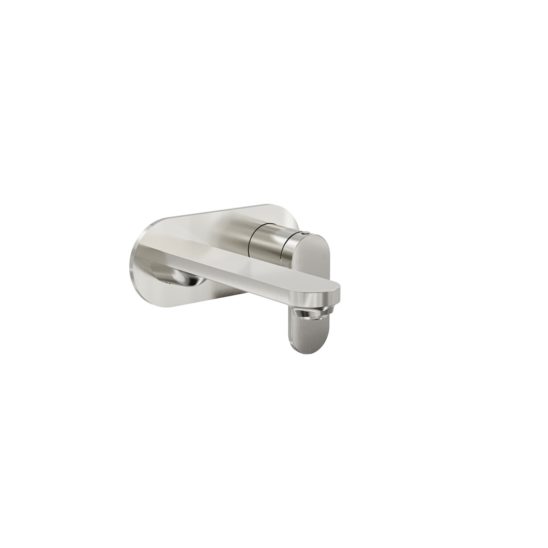 Linsol Capo 1-Plate Wall Basin Or Bath Mixer - Brushed Nickel