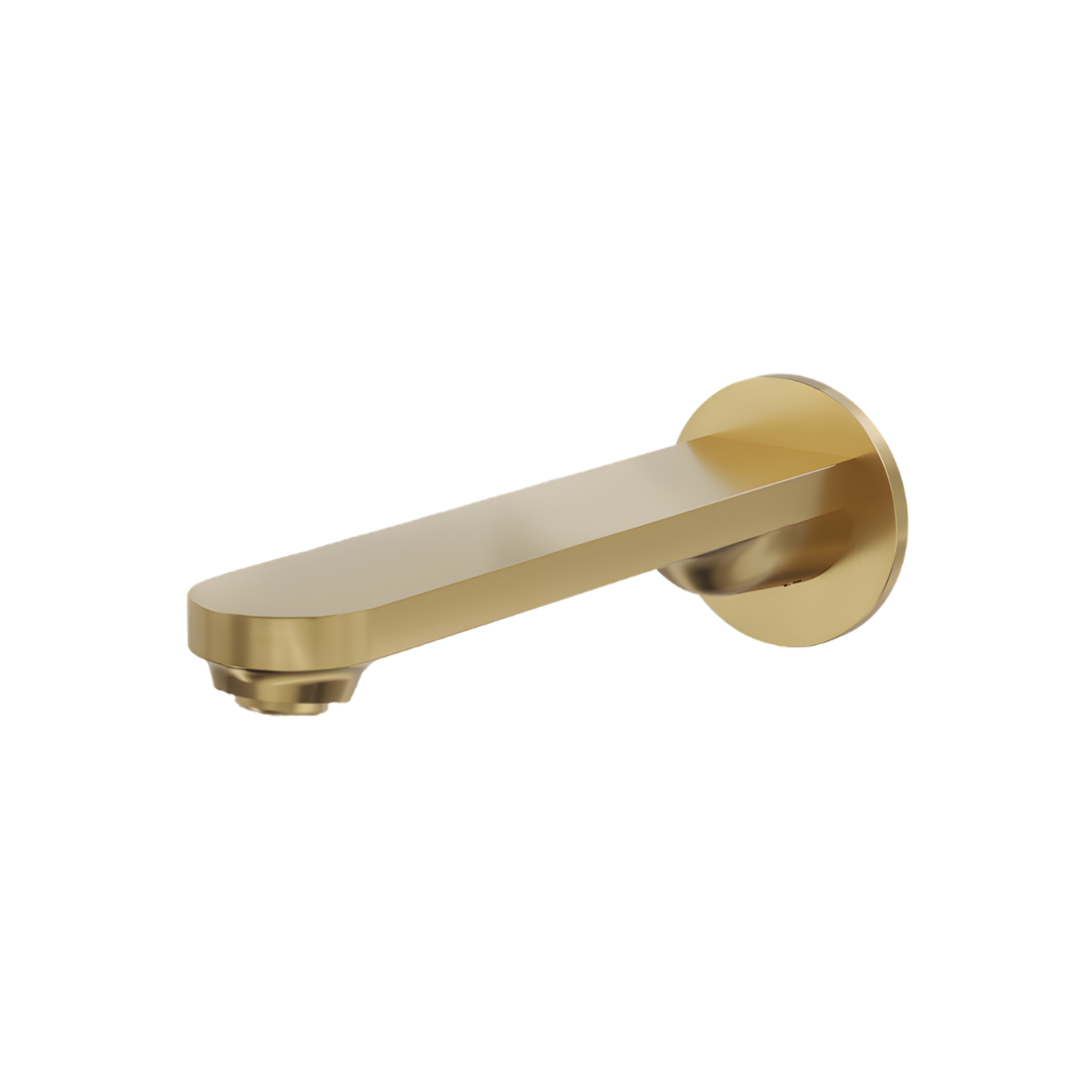 LINSOL Capo Wall Mount Basin or Bath Spout Brushed Brass