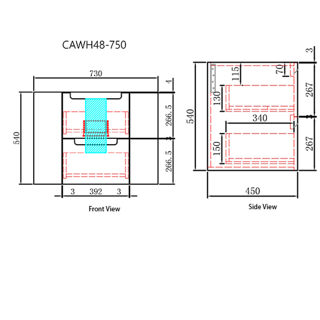 Aulic Briony 750 Cabinet Only