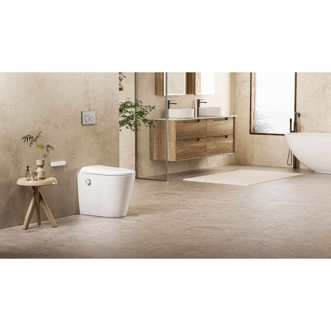 Lafeme Autolux Inwall Cistern Floor Pan Smart Toilet 592X400X492mm & Gun Metal Flush Plate
