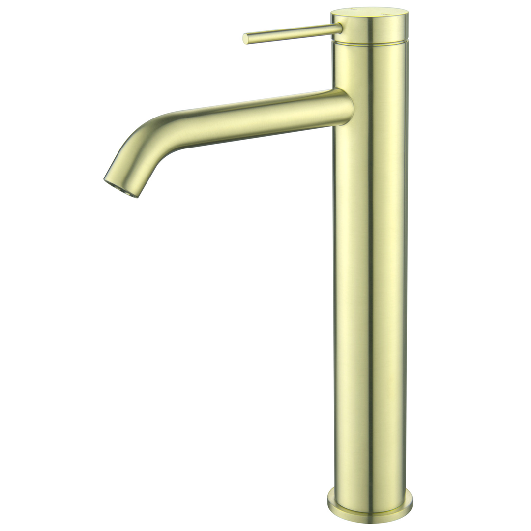 Bella Vista Mica Tall Basin Mixer Curved Spout French Gold