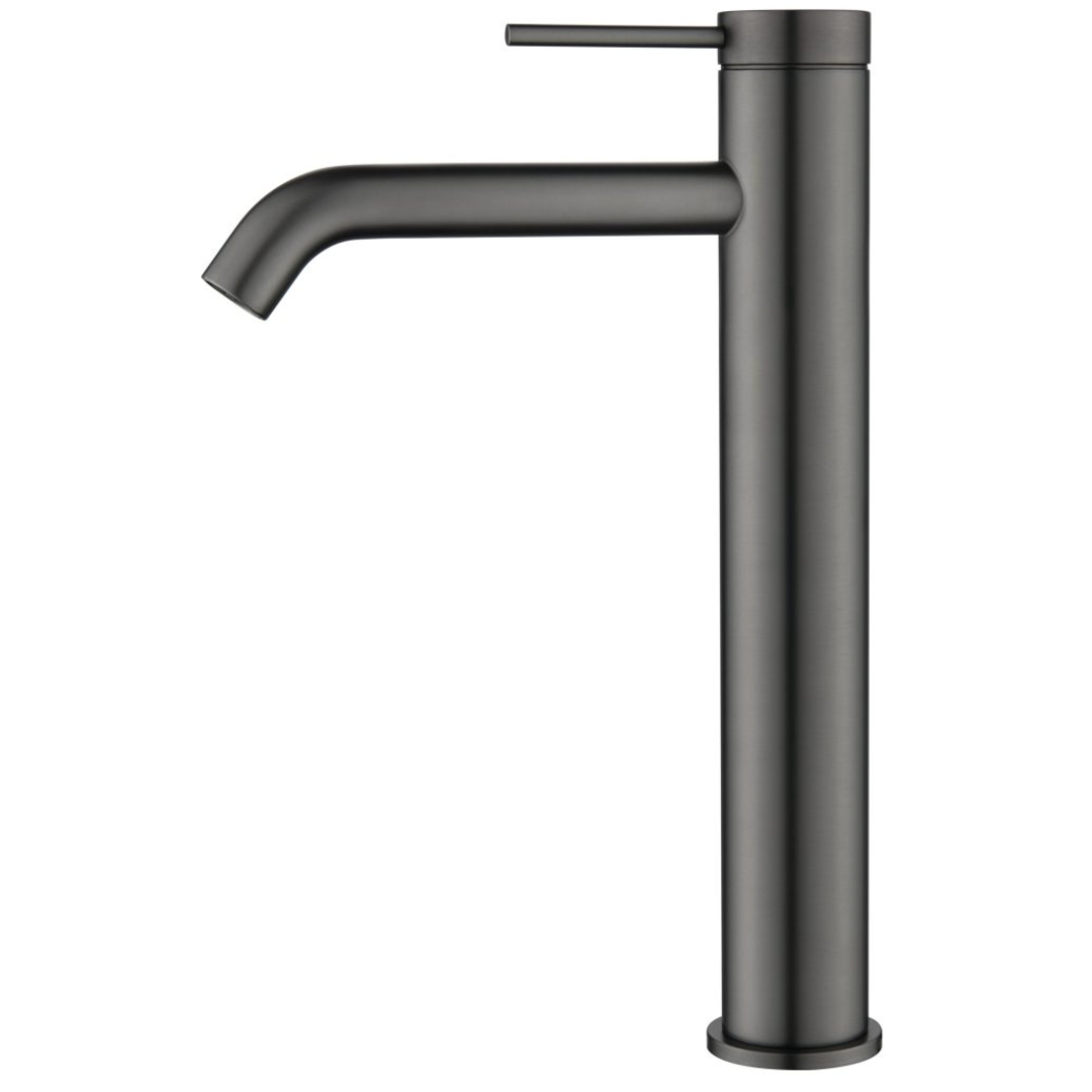 Bella Vista Mica Tall Basin Mixer Curved Spout Gun Metal