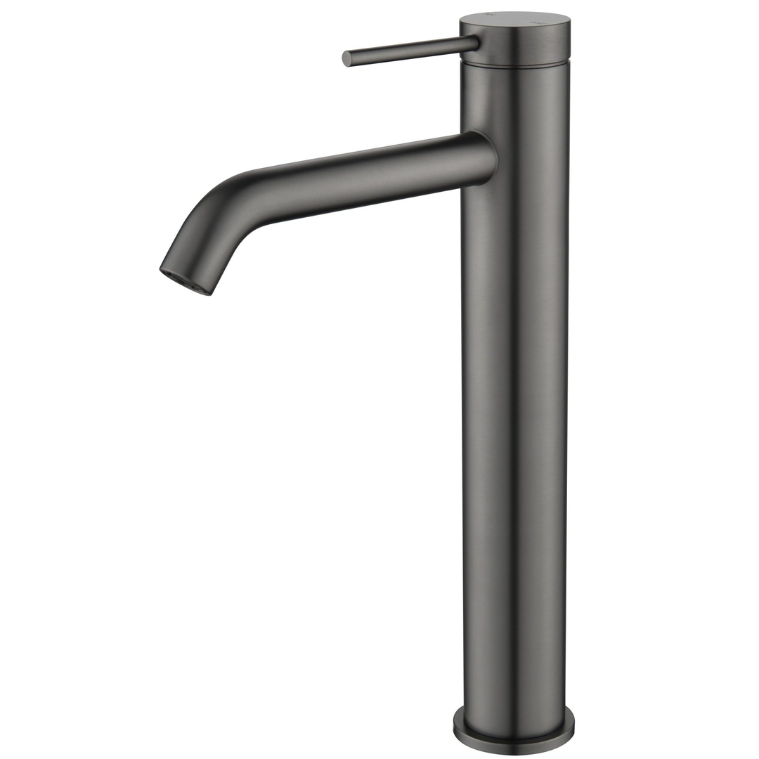 Bella Vista Mica Tall Basin Mixer Curved Spout Gun Metal