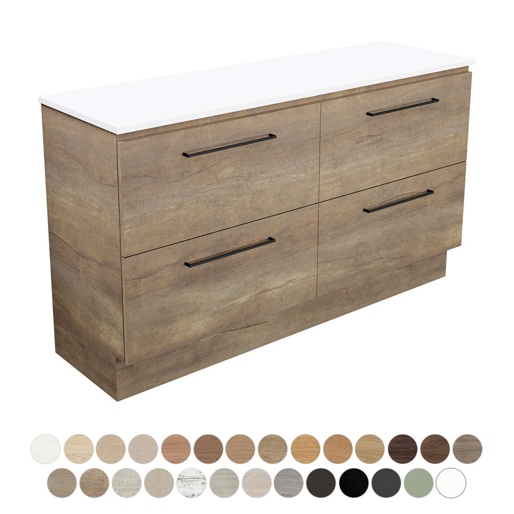 Fienza Carmen 1500 Dbl All Drawer Floor Standing Vanity Standard Stone