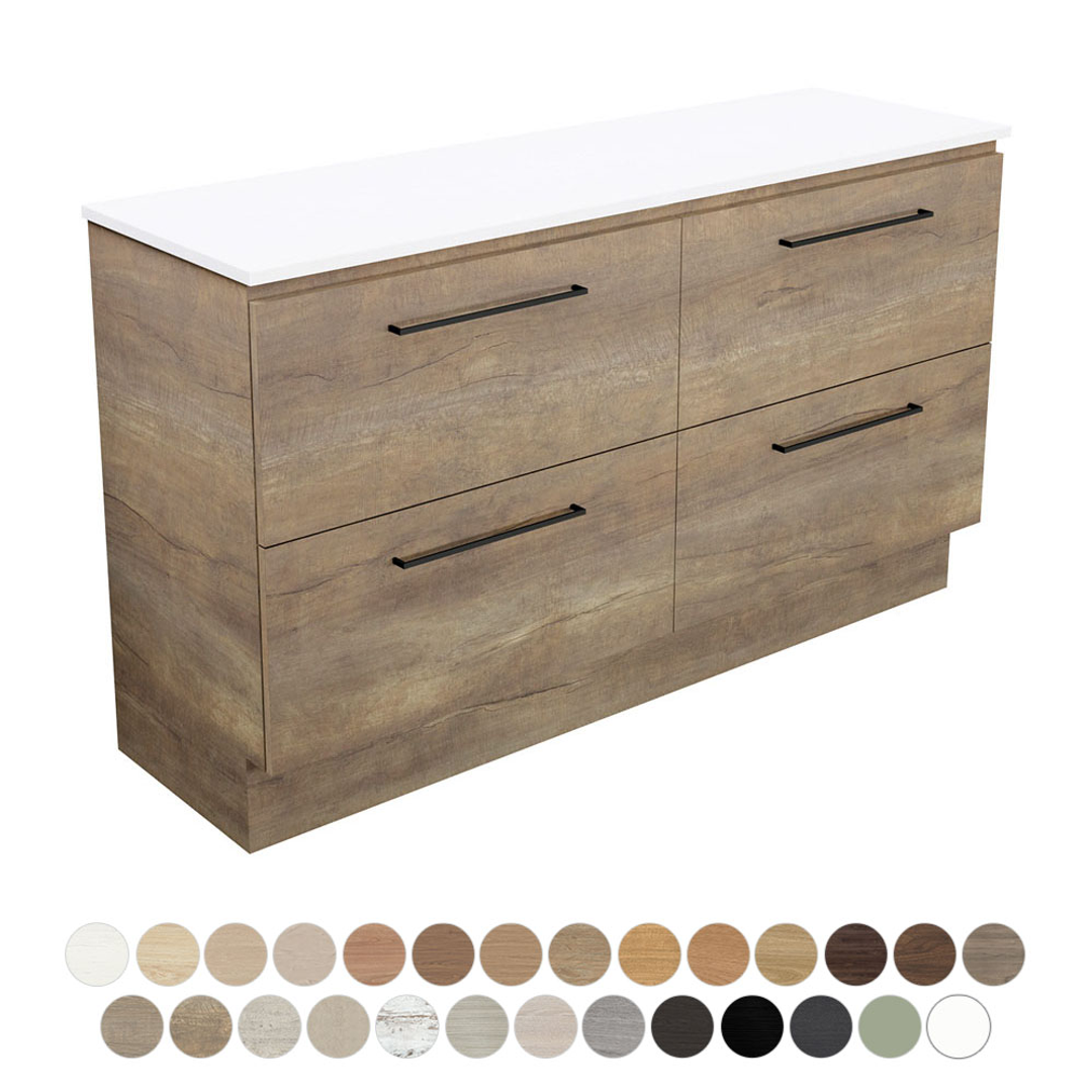 Fienza Carmen 1500 Dbl All Drawer Floor Standing Vanity Standard Stone