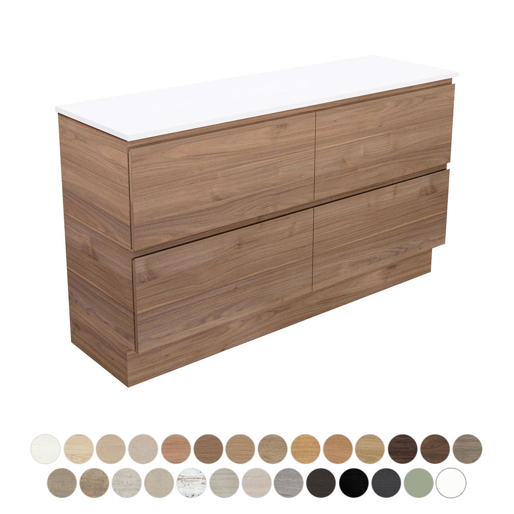 Fienza Carmen 1500 Dbl All Drawer Floor Standing Vanity Standard Stone