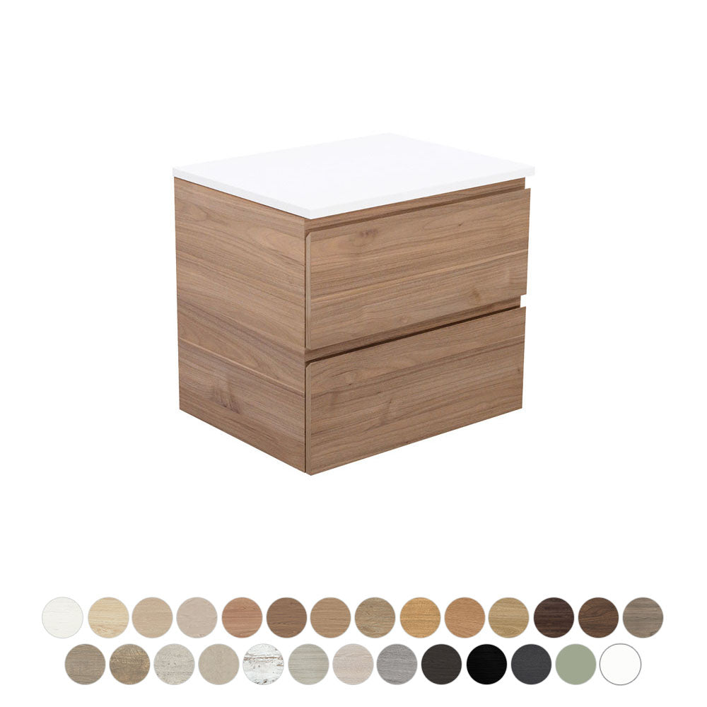 Fienza Carmen 600 All Drawer Wall Hung Vanity Premium Stone