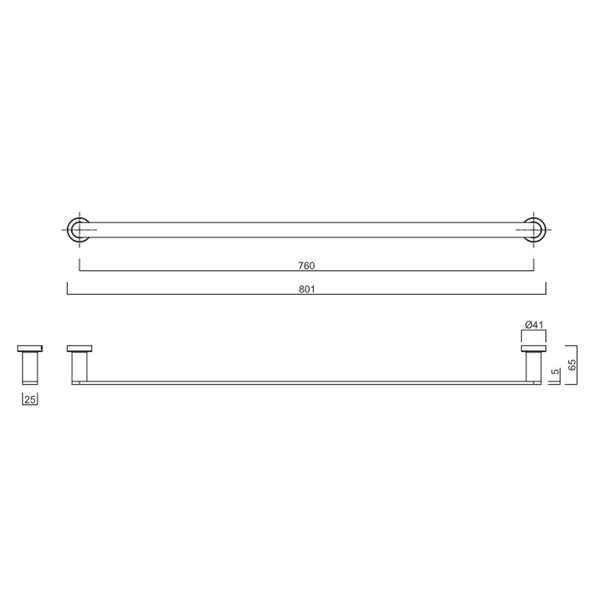 Gareth Ashton Premium Towel Rail 760mm Chrome Cea05