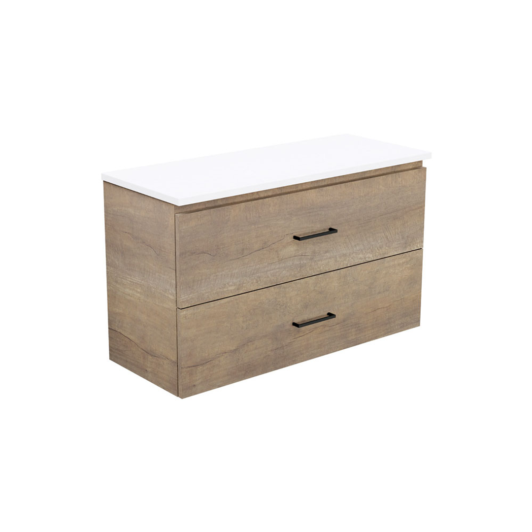 Fienza Carmen 900 Ensuite All Drawer Wall Hung Vanity Ripple Top