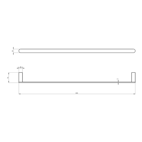 Linsol Circle 800Mm Single Towel Rail Aged Bronze