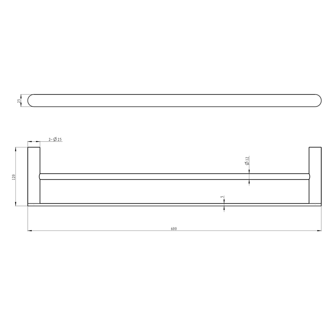 Linsol Circle 600Mm Double Towel Rail Aged Bronze