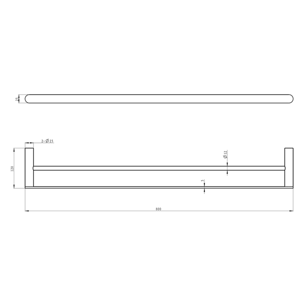 Linsol Circle 800Mm Double Towel Rail Aged Bronze