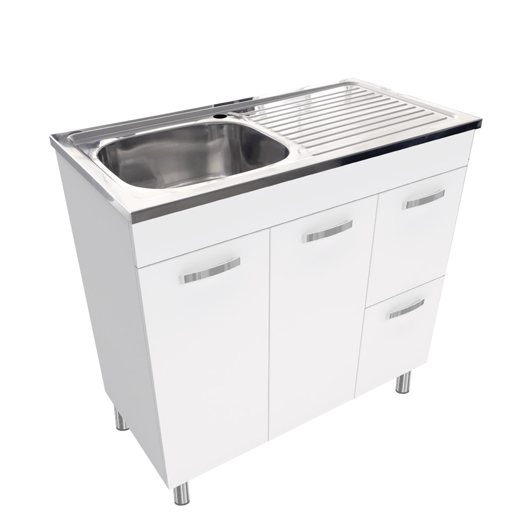 Fienza Citi 900 Unicab Vanity On Legs Solid Doors Right Hand Drawers Nth