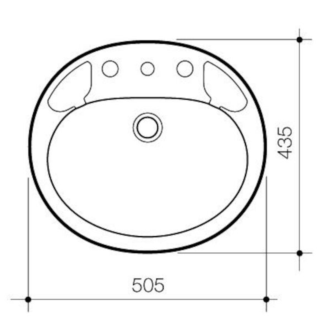 Stylus Symphony Vanity Basin 3 Tap Hole White Cm3235W