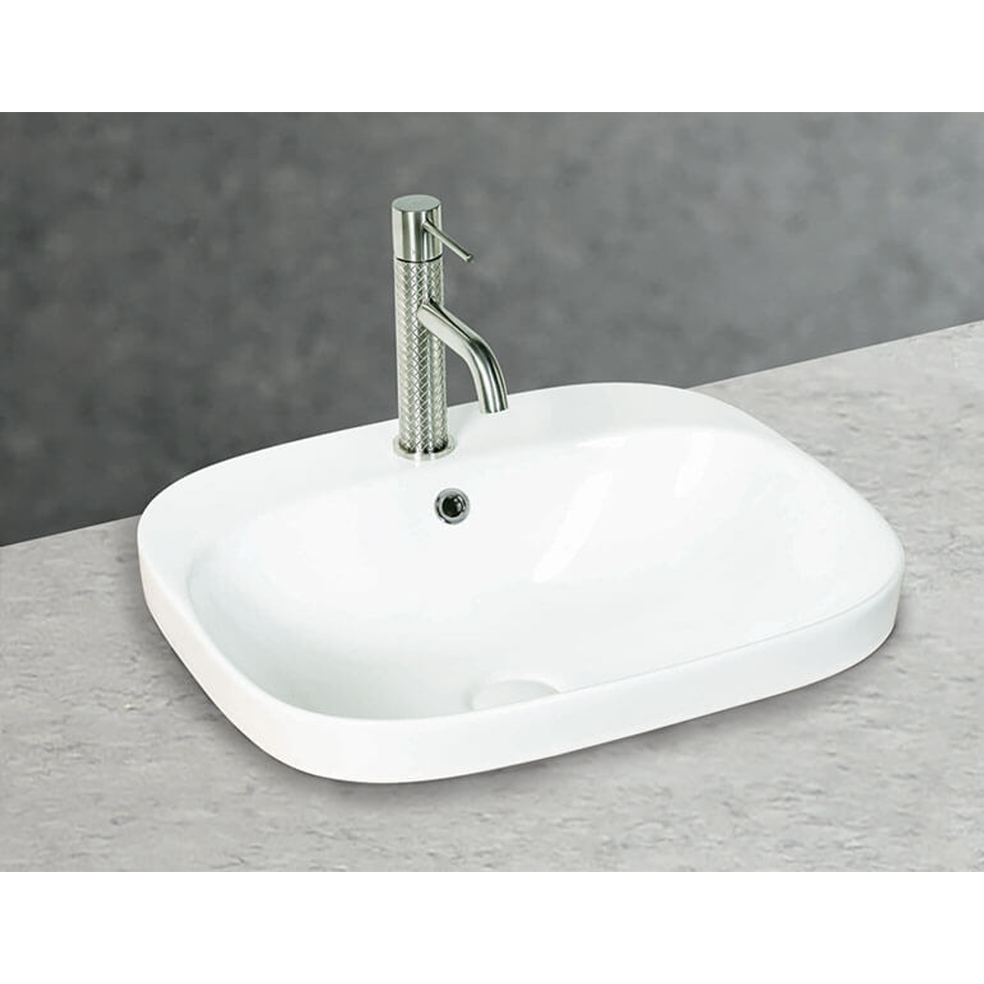 Rf Contour Semi Inset Basin 530Mm X 360Mm X 150 Mm 1 Tap Hole White C530