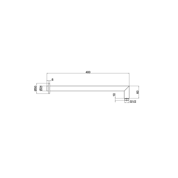 Linsol Sofia Round 400Mm Shower Wall Arm Aged Bronze