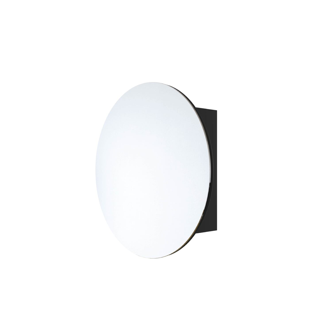 Thermogroup Chelsea Round Mirror Cabinet Black 600Mm Diam X 150Mm