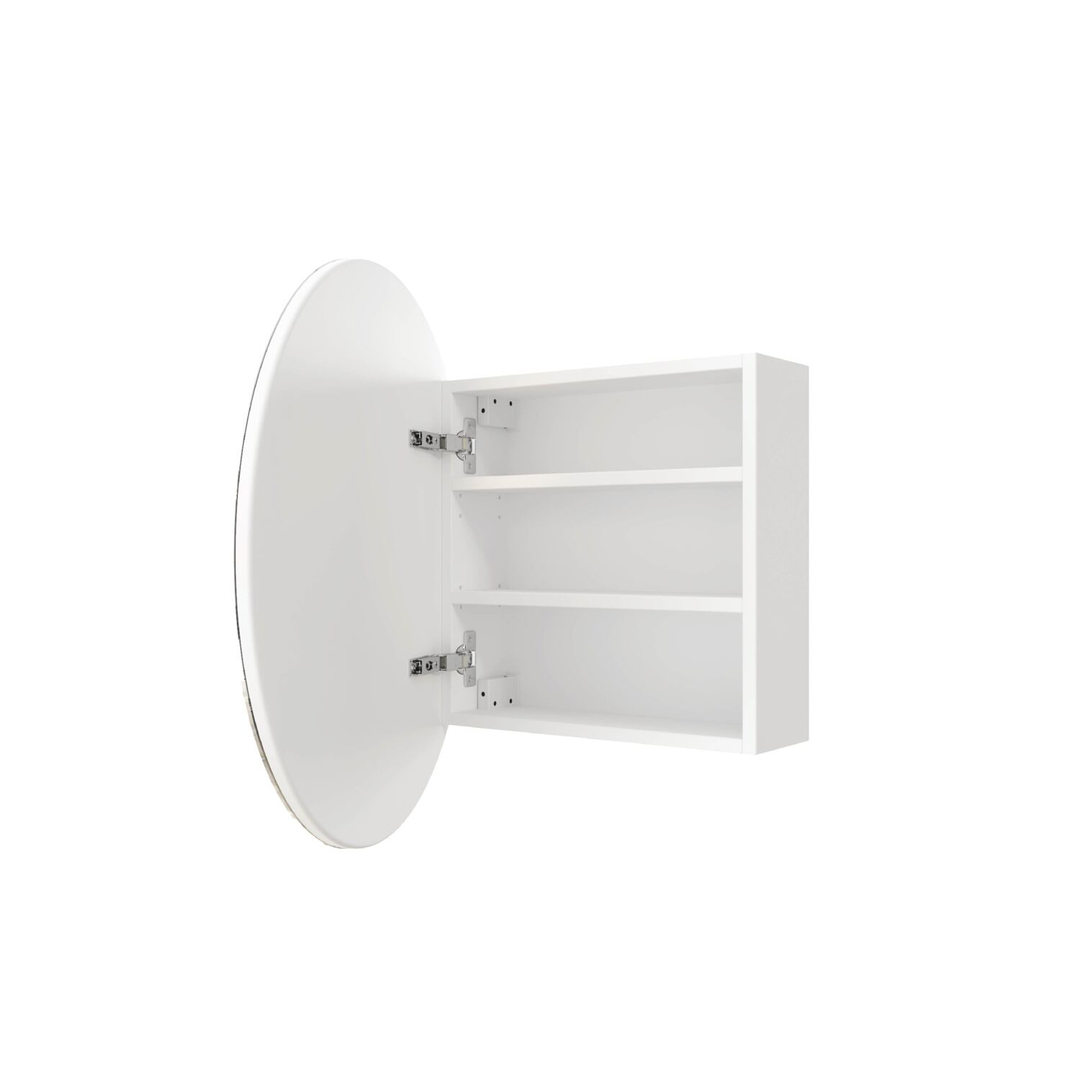 Thermogroup Chelsea Round Mirror Cabinet White 600Mm Diam X 150Mm