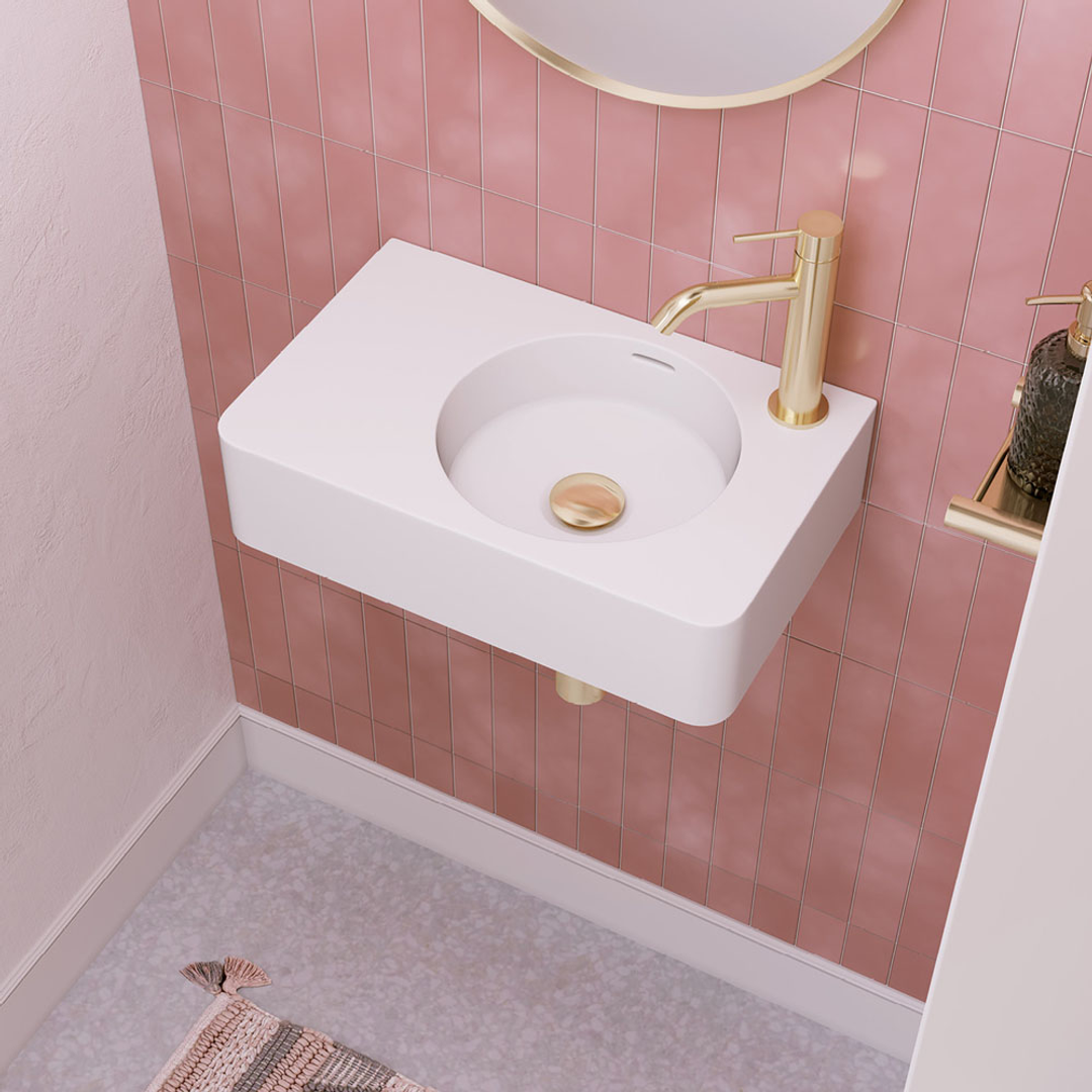 Fienza Encanto 470 Solid Surface Wall Hung Basin 470mm 1Th