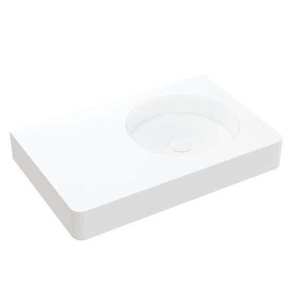 Fienza Encanto 700 Wall Hung Basin Right Hand Bowl No Tap Hole