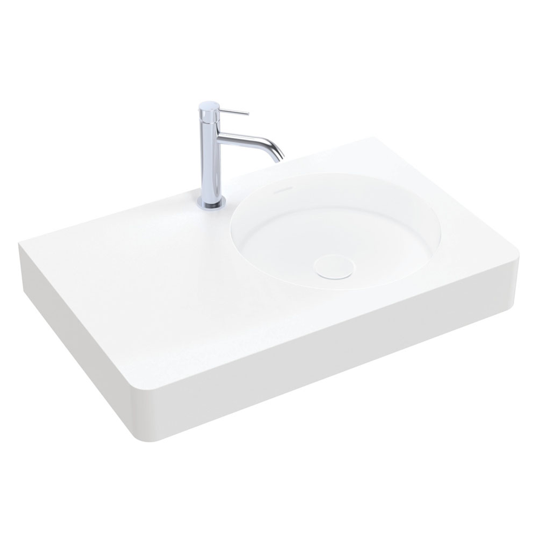 Fienza Encanto 700 Wall Hung Basin Right Hand Bowl 1 Tap Hole
