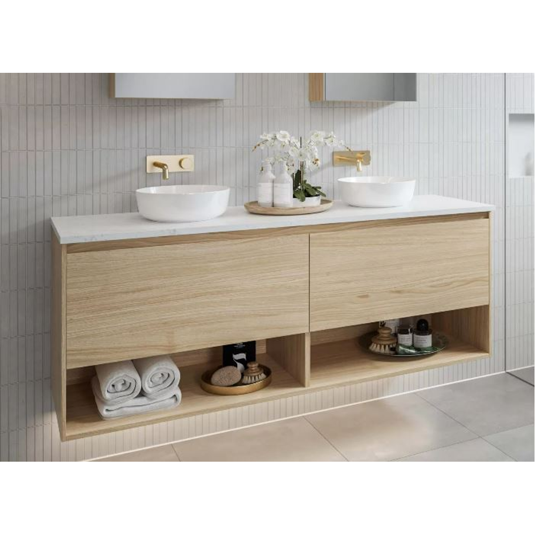 TIMBERLINE KARLIE VANITY 600MM CENTRE WG BASIN SILKSURFACE AC TOP WALL HUNG