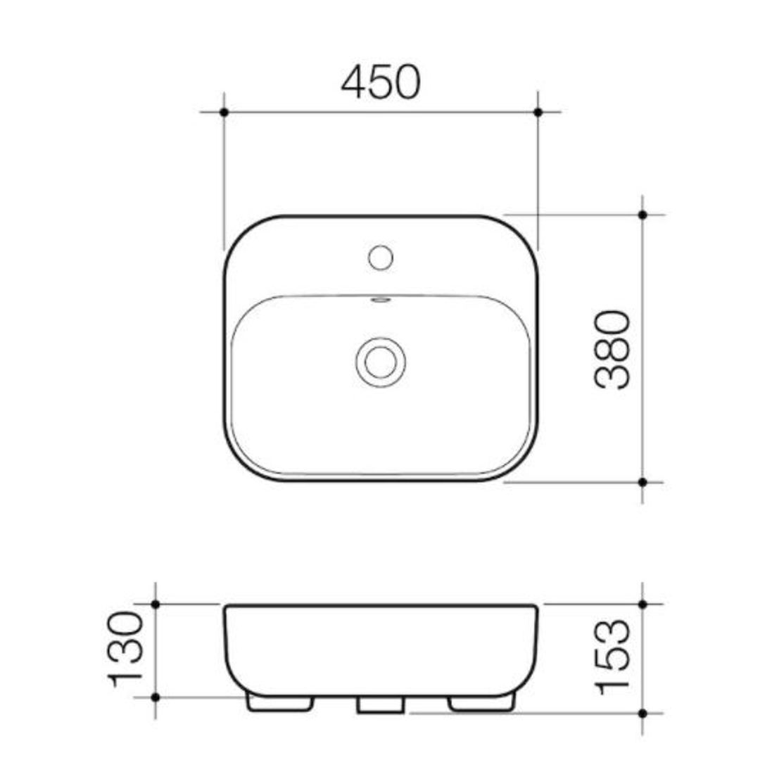 Caroma Luna Semi Recessed Basin 0 Tap Hole White 873605W