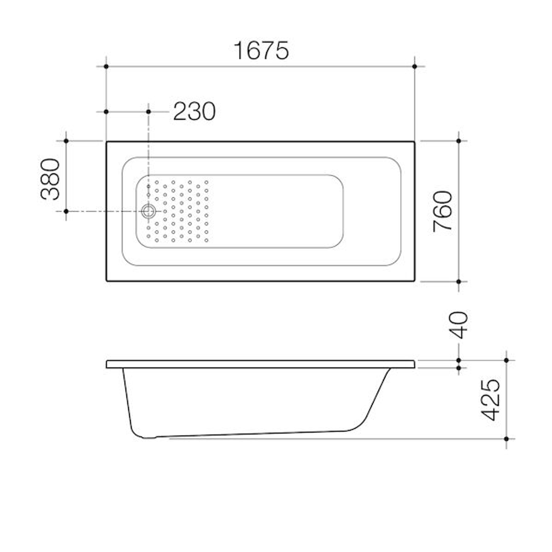 Caroma Vivas Bath Anti Slip White 1675mm