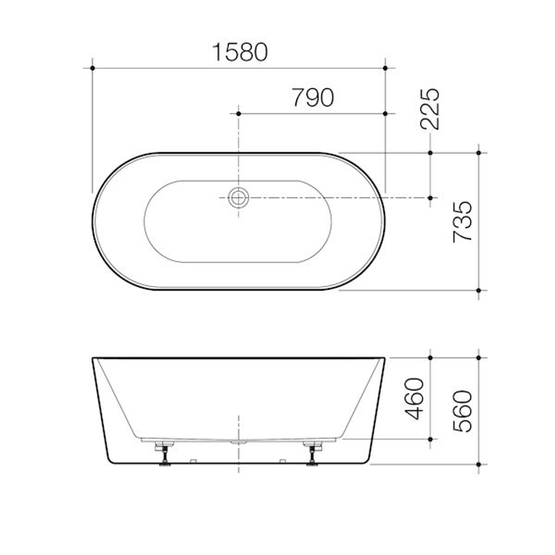 Caroma Urbane II Freestanding Bath White 1600mm