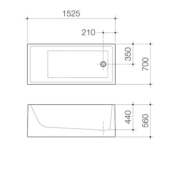 Liano Back To Wall Freestanding Bath By Caroma 1525mm