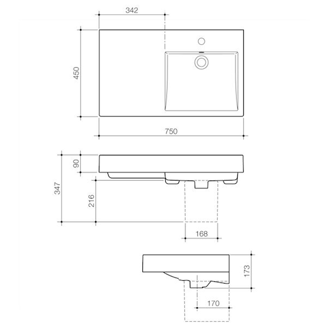 Liano Nexus 750 Lhs Wb Nth Of By Caroma(Caroma P#:665505W)