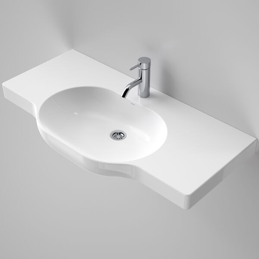 Caroma Opal 900 Twin Wall Basin White 1 Tap Hole