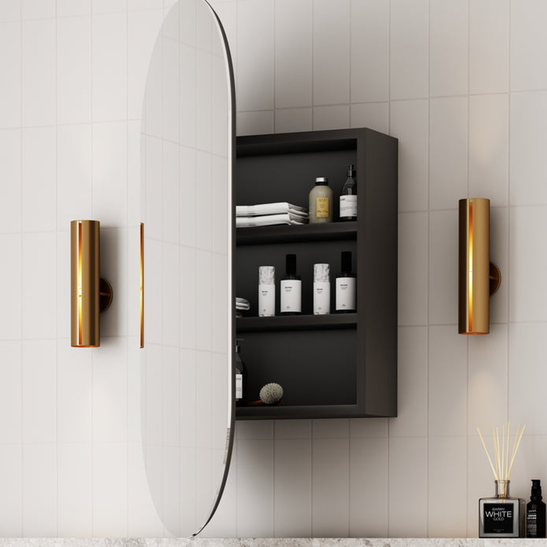 Cassa Design Elli Shaving Cabinet 450X900X150mm Matte Black