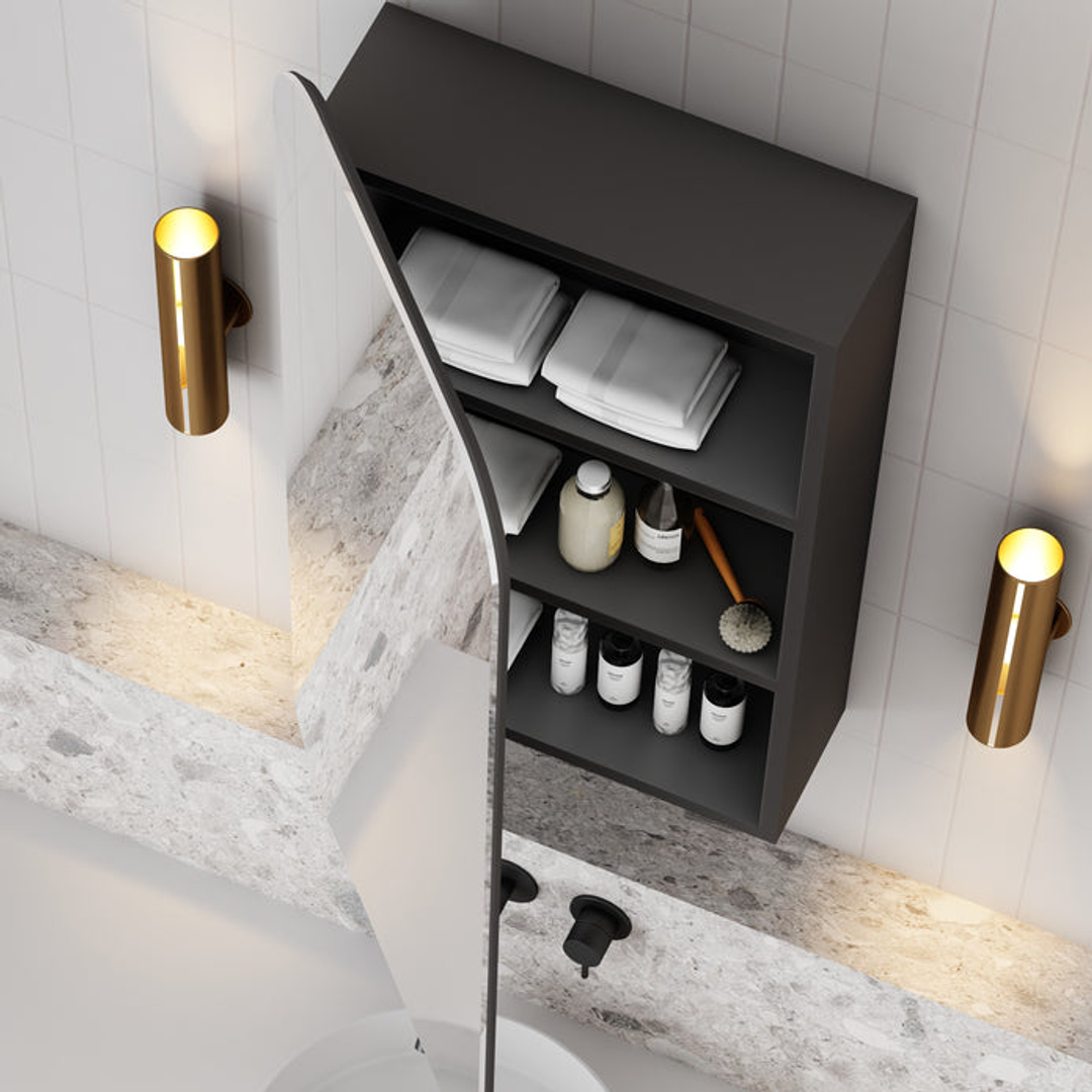 Cassa Design Rec Shaving Cabinet 450X900X150mm Matte Black