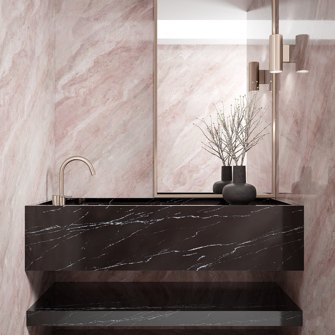 Meir Round Hob Mounted Swivel Spout Champagne