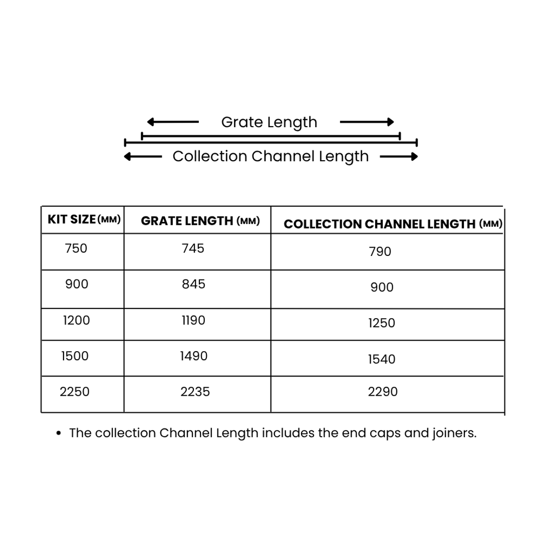Strip Grate Vl Shower Channel 1200 Variable Length Chrome Plated Brass